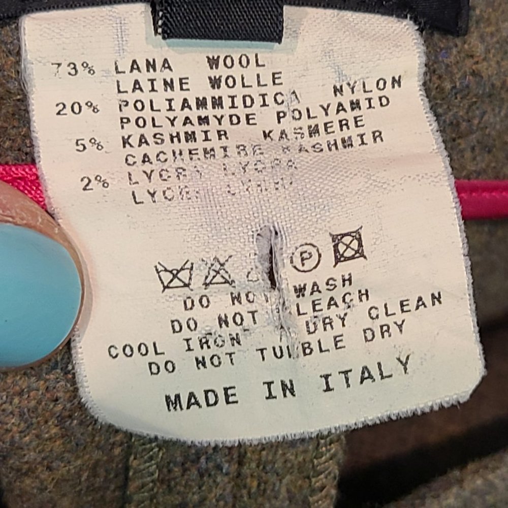 Entro Pants Green Wool Trousers Womens 6 Italian 42 - Picture 5 of 6